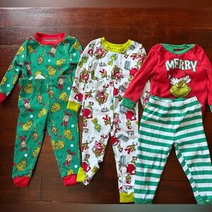 Kids Holiday Grinch Pajama Set - Green & Red